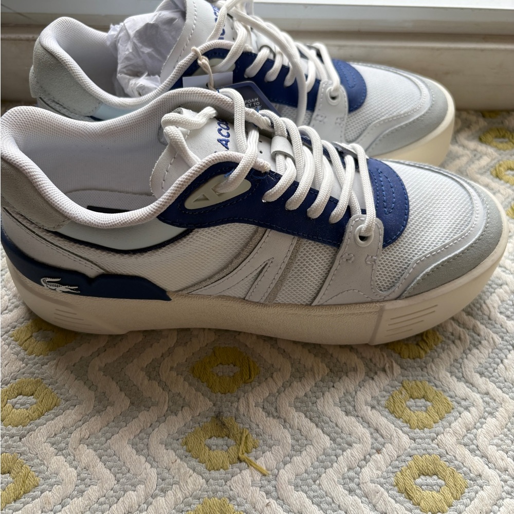 Lacoste women’s White, Blue, and Gray Sneakers